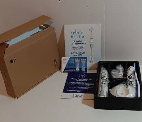 Triple Bristle Original Sonic Electric Toothbrush Designed 3-sided Brushing NIB