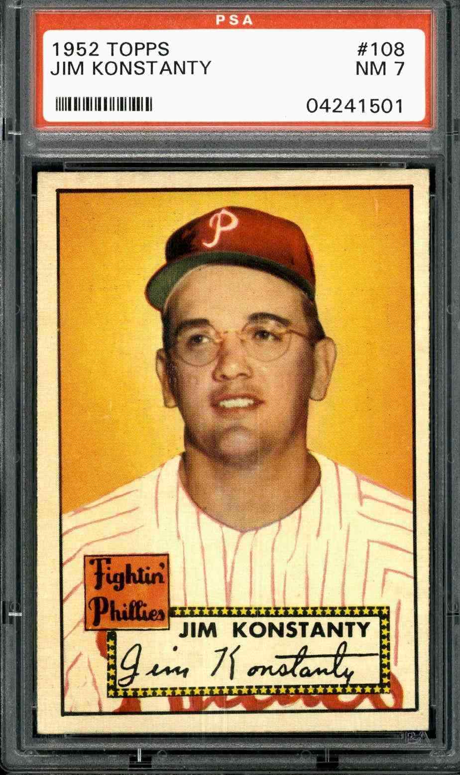 1952 Topps #108 Jim Konstanty - PSA 7