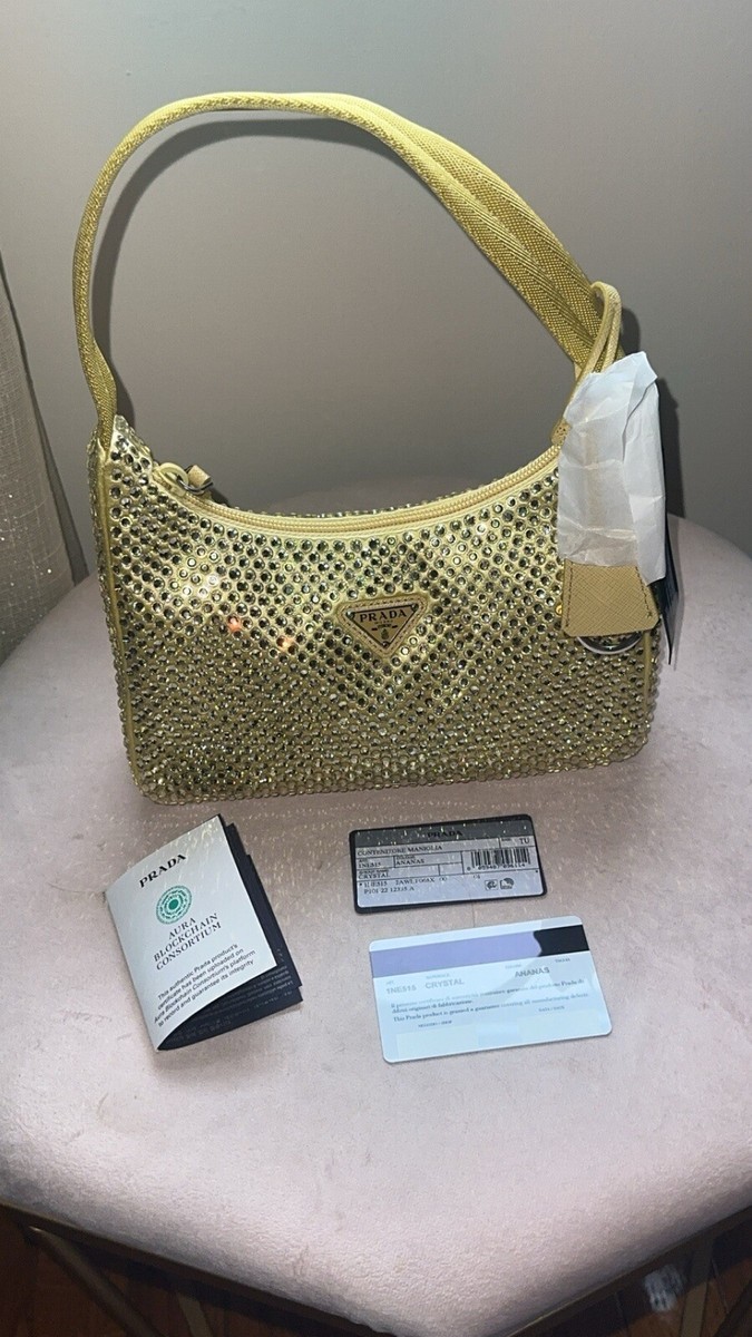 Prada Re-edition 2000 Crystals Satin Mini Yellow | eBay