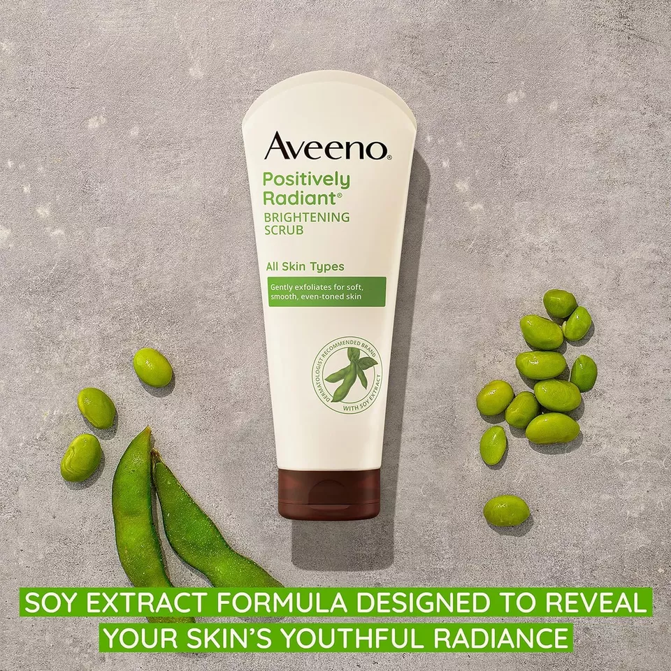 Aveeno Positively Radiant осветляющий отшелушивающий ежедневный скраб для лица с - Изображение 3 из 4