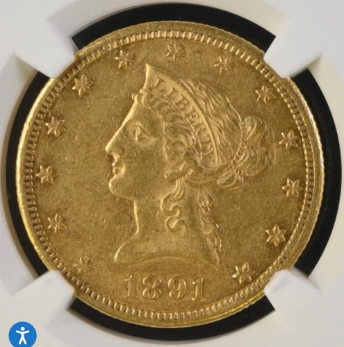 1891-CC Liberty Gold Eagle $10 Carson City Mint NGC AU58 Beautiful Toning WOW!