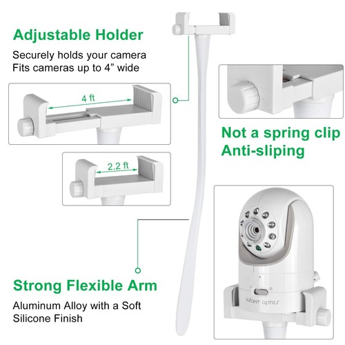 Baby Monitor Mount Camera Shelf for Infant Optics DXR 8 & DXR-8 Pro and Other - Picture 5 of 8