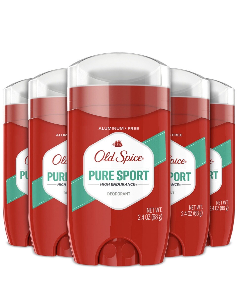 Old Spice High Endurance Deodorant, 48 Hour Protection, Pure Sport (2.4 Oz., 5 P