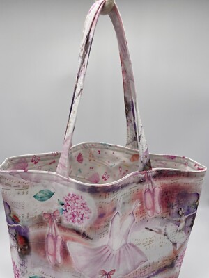 Ballet Tutus and Pointe Shoes Cotton Fabric Shoulder Tote Bag