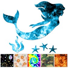 Mermaid Starfish - Decal Sticker - Multiple Patterns  Sizes - ebn7043
