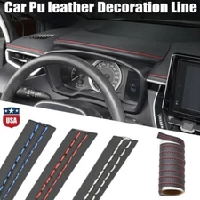 2M PU Leather Car Dashboard Decor Line Strip Sticker Moulding Trim Accessories
