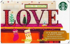 STARBUCKS COFFEE 2016 USA ' LOVE CHRISTMAS & STOCKING ' US COLLECTIBLE GIFT CARD
