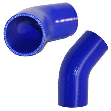 Acoplador de codo curvado grado silicona 1,75" (45 mm) tubería de admisión azul - Imagen 1 de 2