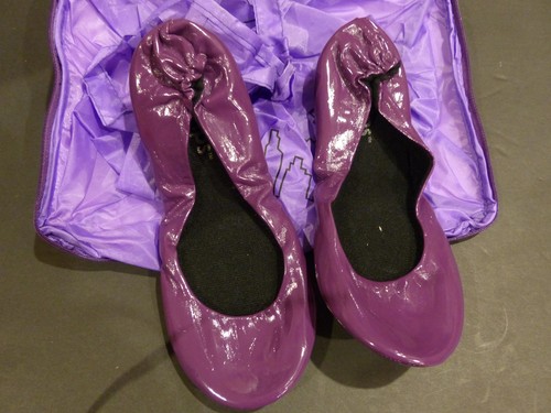 CitySlips Shoes S Flats Foldable Patent Leather Comfort Travel Case Purple 5.5-6