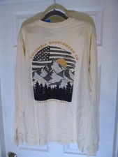 Columbia Mens Buckley Long Sleeve Tee, Cream, Size M or 2XL