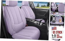 Bling Car Seat Covers Full Set, Luxury Faux Leather Car Seat Purple-Full Set