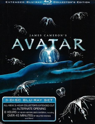 Avatar [Extended Collector's Edition] (Blu-ray, 2009, 3-Disc Set) New