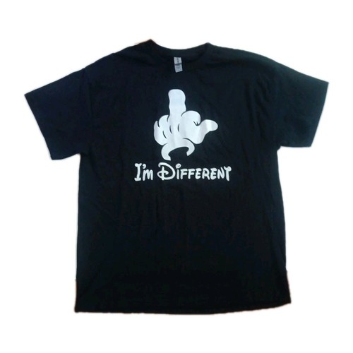 Gildan Size XL Adult Humor Mickey Mouse Finger Im Different T Shirt - Picture 2 of 3