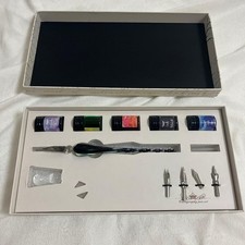 glass pen set with ink bottle bf7286