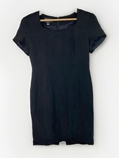 Patrick Petite Women's 4 100% Silk Lined Short Sleeve Little Black Sheath Dress
