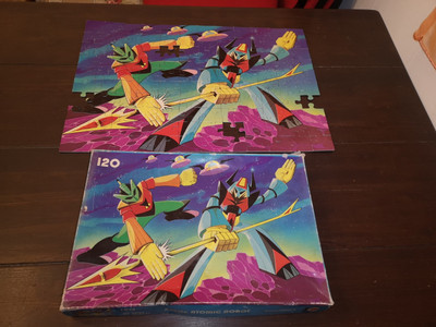 ATOMIC ROBOT Clementoni 120 Puzzle - 4 Pieces Used 80s Vintage