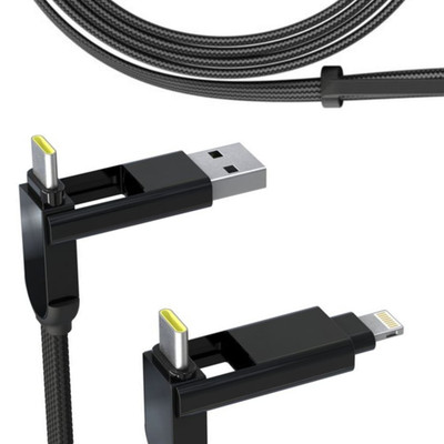 Rolling Square inCharge XL Ladekabel 2m 6-in-1 Black Multi Universal 100W XLM01R