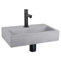 Differnz Flat Waschbecken-Set 38X24X7 Cm – Beton-Waschbecken Hellgrau Mit Armatu