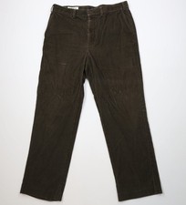 Vintage Orvis Mens 36x32 Faded Wide Leg Corduroy Chino Pants Trousers Green