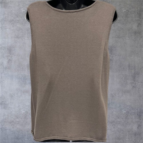Chico's Women's Knit Tank Top Size 2 Sleeveless Brown Round Neck - Picture 2 of 7