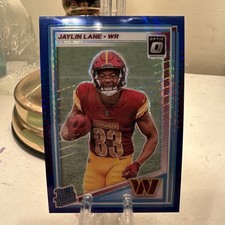 Panini 2025 Donruss Optic Jaylin Lane Commanders Rated Rookie Blue Hyper #249