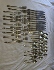 Vintage Silver Plate Flatware Set Serving Pieces, Mixed Silverware, Misc Lot