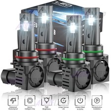 9005 9006 LED Headlight Kit 10000K Combo Bulbs High Low Beam Super Bright White