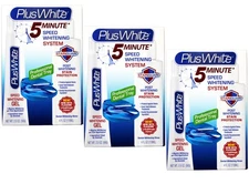 Plus White 5 Minute Speed Whitening System Teeth Whitening Gel and Rinse 3 Pack
