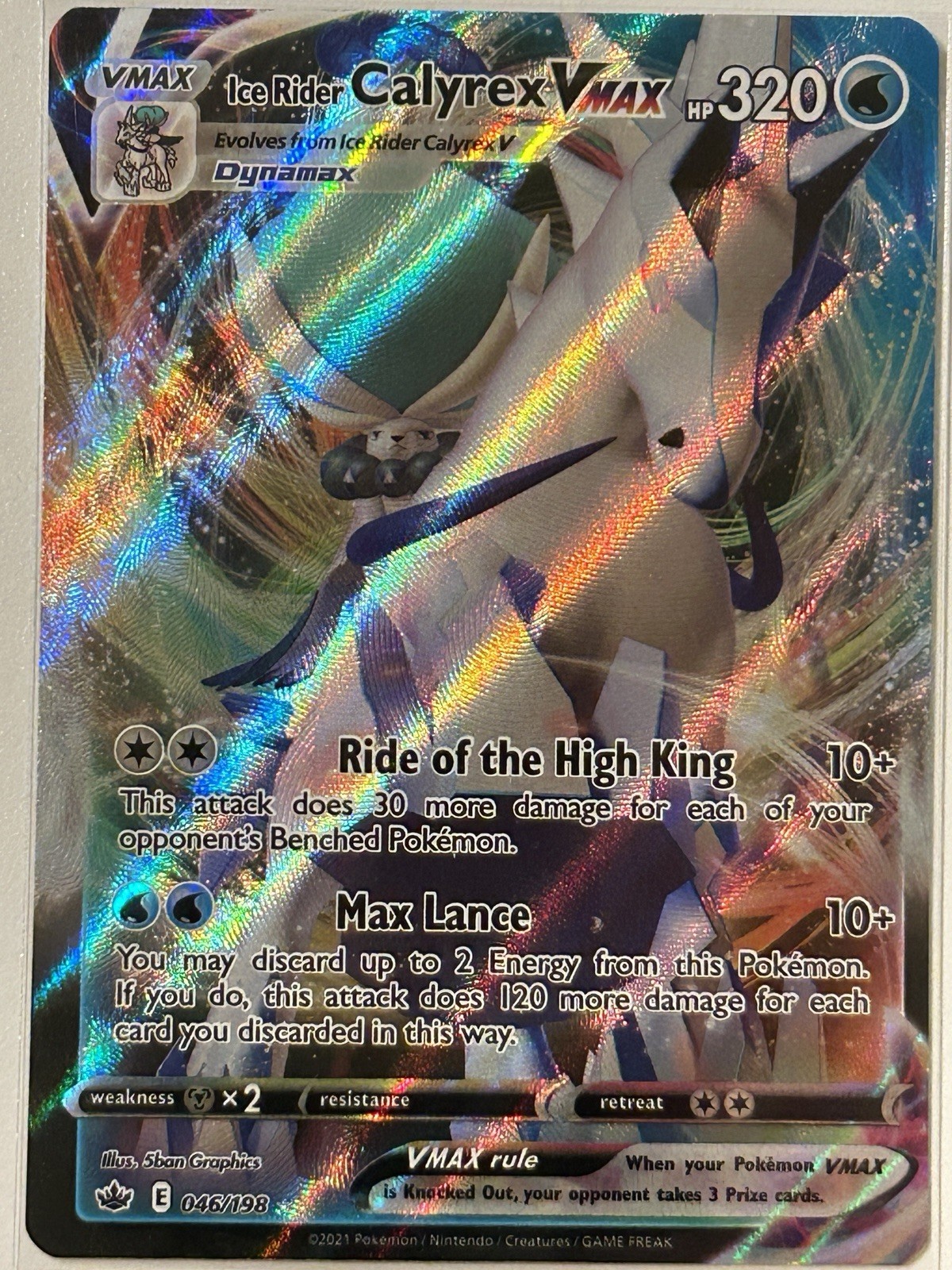 Ice Rider Calyrex VMAX 046/198 Chilling Reign NM Pokemon VMAX Rare