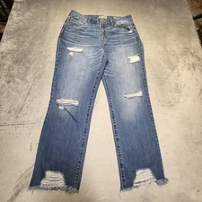 Rewash Jeans Womens 11 High Rise Vintage Reunion Distressed Straight Leg Denim