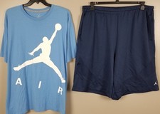 CAMISA CONJUNTO JORDAN JUMPMAN + SHORTS UNC AZUL MARINO Y2K RARO (TALLA 4XL)
