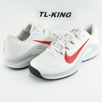 Nike Zoom Vapor 12 HC Tennis white Platinum Light Crimson FV5552-109 Men's 14