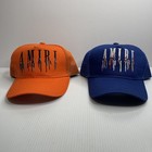 Amiri Paint Drip Hat-1 Blue In Excellent Preowned Condition-1 Orange Good Cond — photo 1