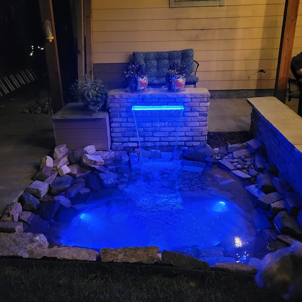 Waterfall Spillway Multi-Color LED Light Outdoor Pool Fountain, Acrylic Water... - Image 4 of 4