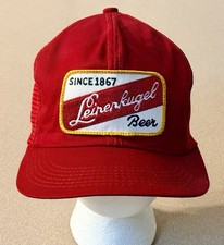 VTG Leinenkugels Beer Hat K-Products Trucker Mesh Snapback Red Patch USA