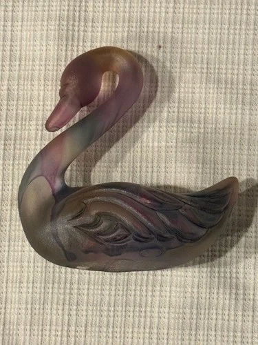 Fenton Reuven Art Nouveau Swan 1980s
