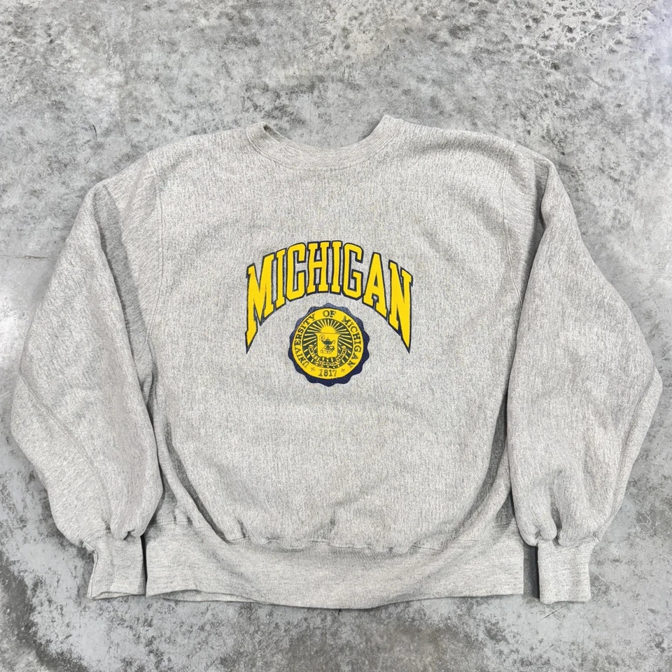 Vintage Michigan Wolverines Sweater Mens XL Gray NCAA College Basketball 90s - Image 2 of 4