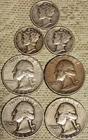 $1.30 Face Silver Washington Quarters & Mercury Dimes 1935 Through 1954  F - XF!