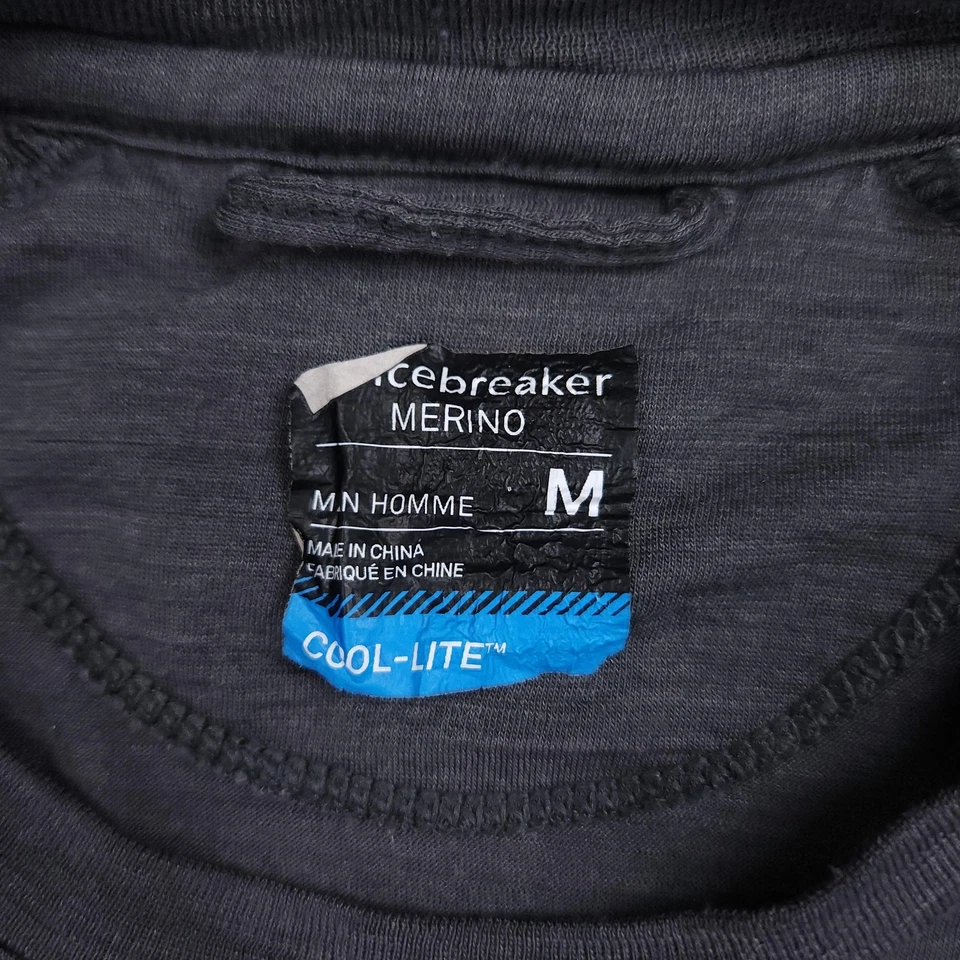 Camisa Icebreaker Para Hombre Gris Medio Lana Merino Cool-Lite Manga Larga Capa Base Foto 4 de 4