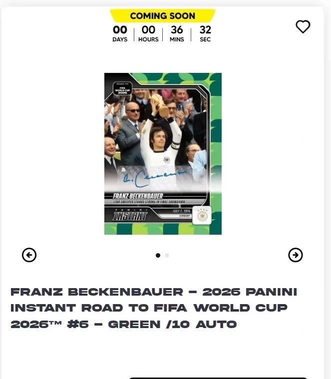 Franz Beckenbauer Soccer Sports Trading Cards & Accessories for
