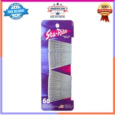 Sta-Rite 60 White Bobby Pins – Strong Grip Hair Pins for Styling & Updos