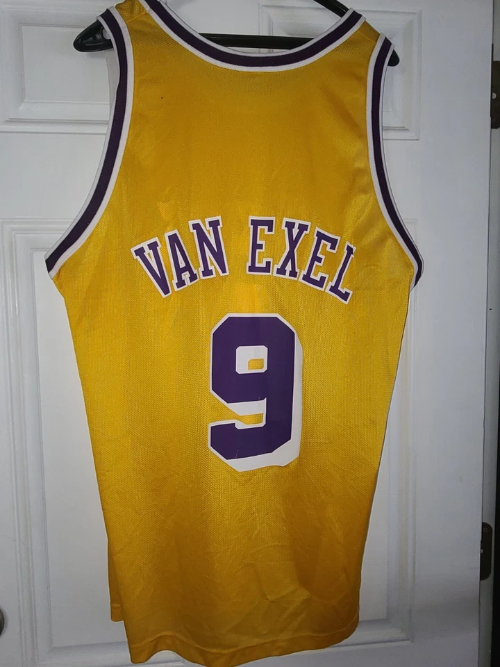 Vintage Nick Van Exel Los Angeles Lakers Champion Jersey NBA Basketball Sz 48 - Image 2 of 4