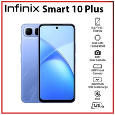 Infinix Smart 10 Plus 4GB+128GB BLUE Dual SIM Unlocked Android Cell Phone