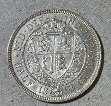 1893 Queen Victoria - Silver Half-Crown - Superb High Grade.