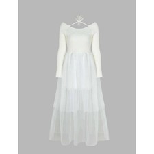 NWT Cider Knit White Whisper Midi Dress SZ M  -Discontinued! white, long sleeve