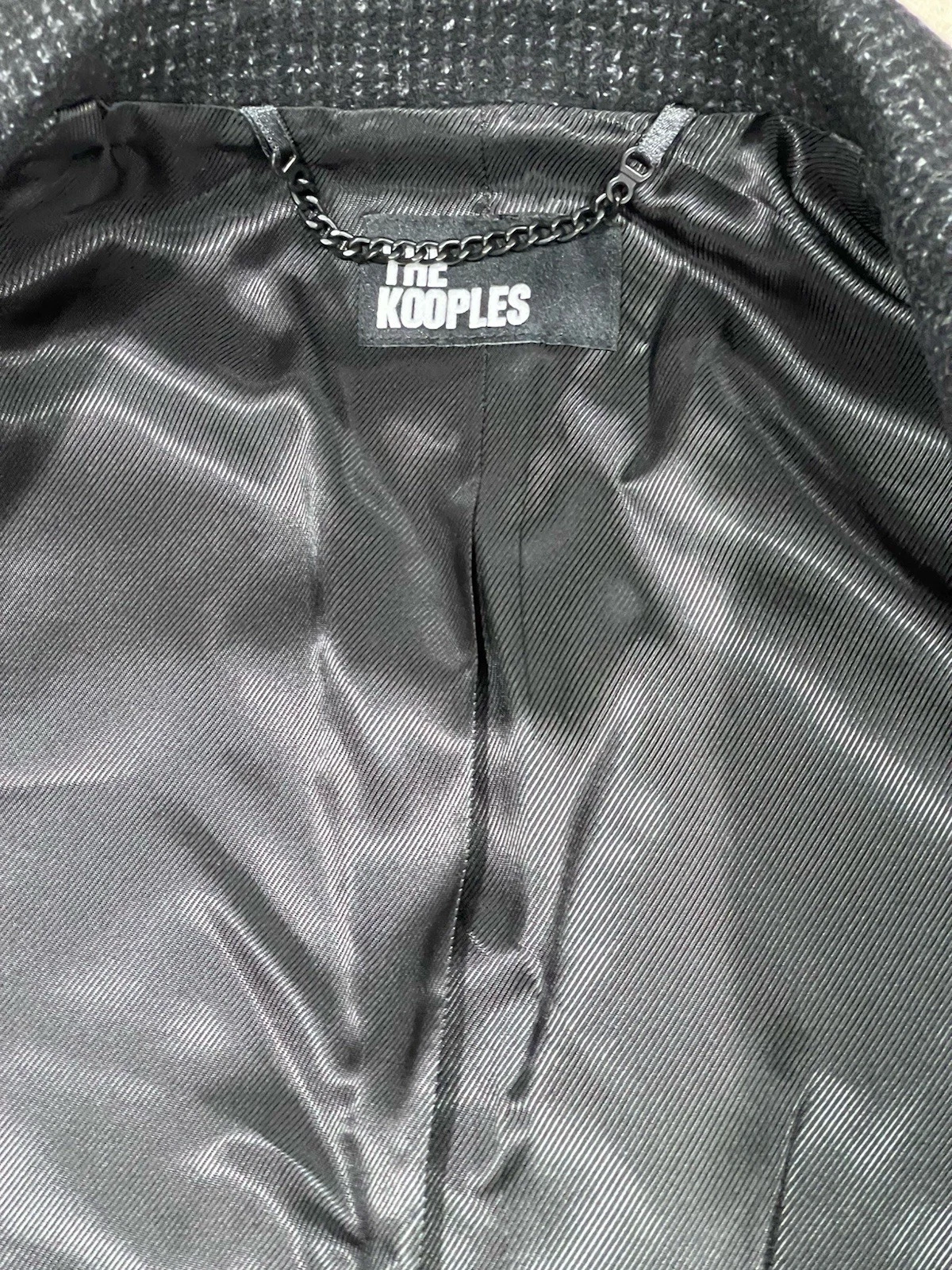 THE KOOPLES MEN’S ELEGANT WOOL BLEND COAT BLACK SPACKLE GRAY SIZE S NWT  $745 image 12