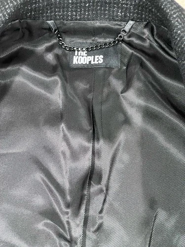 THE KOOPLES MEN’S ELEGANT WOOL BLEND COAT BLACK SPACKLE GRAY SIZE S NWT  $745 image 12