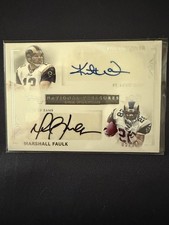 Very Rare National Treasures Dual Kurt Warner And Marshall Faulk W/auto, Card.
