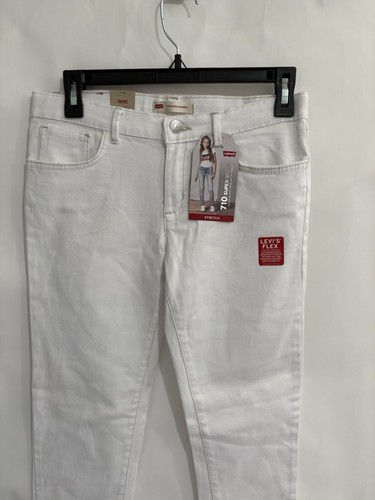 Levi's Big Girls 710 Super Skinny Fit Classic White Jeans White 14Reg NWT - Picture 2 of 5