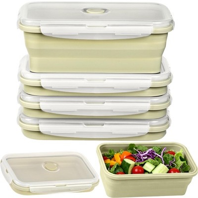 CUISITOOL Silicone Food Storage Containers with Lids 4 Pack 40.5oz Meal Prep Lun